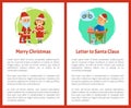 Merry Christmas Letter Santa Claus Written by Boy Royalty Free Stock Photo