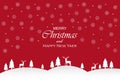 Beautiful Christmas template with snow and winter idyll