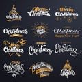 Merry Christmas Lettering Design Set