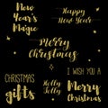 Merry Christmas Lettering Design Set.