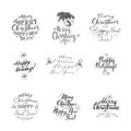 Merry Christmas Lettering Design Set