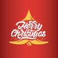 Merry Christmas lettering designs. Happy New Year typography. Lettering logos for postcard, poster, gift and T-shirt. Typography Royalty Free Stock Photo