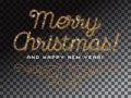 Merry Christmas lettering gold glitter font