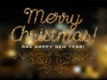 Merry Christmas lettering gold glitter font