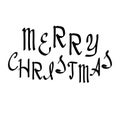 Merry Christmas lettering, holiday calligraphy black brush for b Royalty Free Stock Photo