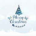 Merry Christmas lettering typography. Handwriting text design wi