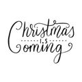 Merry Christmas lettering typography. Handwriting text design with winter handdrawn lettering. Happy New Year greeting Royalty Free Stock Photo