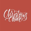 Merry Christmas lettering typography. Handwriting text design with winter handdrawn lettering. Happy New Year greeting Royalty Free Stock Photo