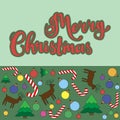 Merry Christmas lettering vector bright cool illustration