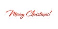 Merry Christmas lettering, vector illustration. Christmas greeting card text