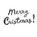 Merry Christmas lettering. Vector logo, scribbled hand drawn text design Royalty Free Stock Photo