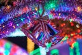 Merry christmas lights bell Royalty Free Stock Photo