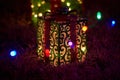 Merry christmas lights gift box Royalty Free Stock Photo