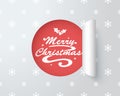 Merry Christmas Logo In Paper Cut Out Label 2 Royalty Free Stock Photo
