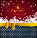 Merry Christmas with many snowflakes with dark blue background. Royalty Free Stock Photo