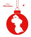 Merry Christmas Map Guyana Royalty Free Stock Photo