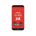 Merry Christmas 2018 Message On Modern Cell Smart Phone Holiday Greeting Royalty Free Stock Photo