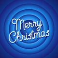 Merry Christmas Movie ending screen. Blue background vector Royalty Free Stock Photo