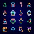 Merry Christmas Neon Icons