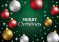 Merry Christmas,New year card and glitter decoration.green background Royalty Free Stock Photo