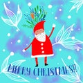 merry christmas, merry new year, card, christmas poster, gesture style, colorful, congratulations
