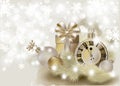 Merry Christmas & New year golden card Royalty Free Stock Photo