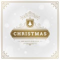 Merry Christmas and new year greeting card design and bokeh light Royalty Free Stock Photo