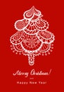 Merry Christmas and New Year greeting card