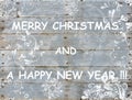 Merry Christmas and New Year greetings card. Artistic doodles on background Royalty Free Stock Photo