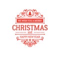 Merry Christmas and New Year greetings classic badge