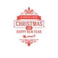 Merry Christmas and New Year greetings classic badge