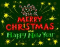 Merry Christmas and New Year lettering. Royalty Free Stock Photo