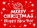 Merry Christmas and New Year lettering Royalty Free Stock Photo