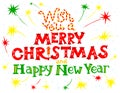 Merry Christmas and New Year lettering. Royalty Free Stock Photo