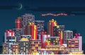 Merry Christmas and New Year night cityscape