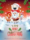 2019 Merry Christmas & New Year poster. Royalty Free Stock Photo