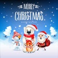 2019 Merry Christmas & New Year poster. Royalty Free Stock Photo