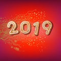 2019 Merry Christmas & New Year poster Royalty Free Stock Photo