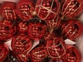 Merry Christmas and New Year: Red Christmas Balls Royalty Free Stock Photo