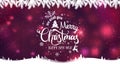 Merry Christmas and New Year typographical on holidays background with winter landscape with snowflakes, light, stars Royalty Free Stock Photo