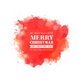 Merry Christmas and New Year Typographical on red Xmas background