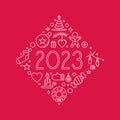 2023 Merry Christmas and New Year vector concept banner