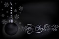 Merry Christmas and New year wallpaper with black xmas ball