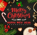 Merry Christmas and New Year wishing card.
