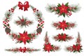 Merry Christmas and New Year Wreath,group