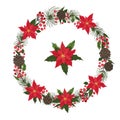 Merry Christmas and New Year Wreath