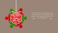 Merry Christmas Card with elfs people ornament and text. Vector design