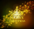 Merry christmas ornament golden vintage bokeh Royalty Free Stock Photo