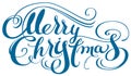 Merry Christmas ornate calligraphy text for greeting card