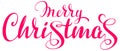 Merry Christmas ornate lettering text for greeting card